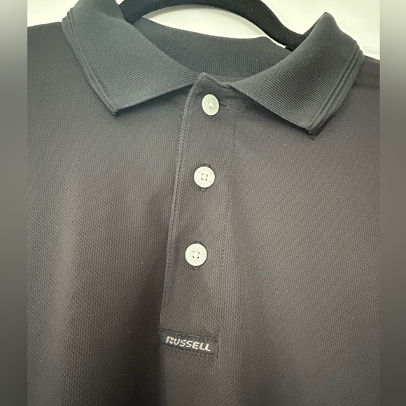 Russell short- sleeved polo, size large, black. Great used condition. - Picture 2 of 5